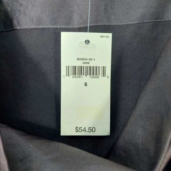 GAP Gray Silky Sleeveless Tank Top Blouse w/Decorative Corded Scoop Neck Sz 6 - Picture 6 of 12